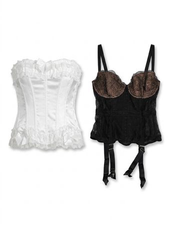 (FV-1641) Vintage Corset Bundle | Y2K Bustier Tops, Lace Corsets, Gothic Coquette Lingerie Inspired Wholesale Lot