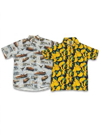 (FV-1637) Hawaiin Atyle Button Up shirts