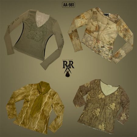 Y2K Erthy Tone Full Sleeve Tops (AA-981)