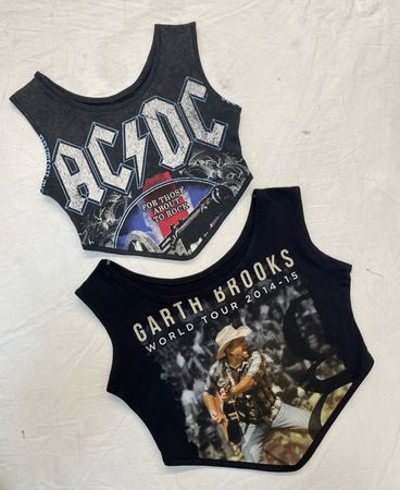 Upcycled Unbranded Music Graphic Crop Tops (Dv -06)