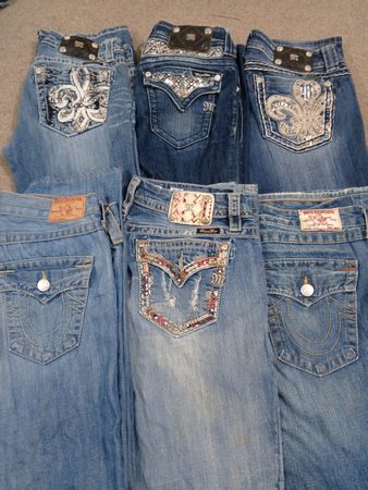 HD1490 Ladies Miss Me and True Religion Flared Jeans