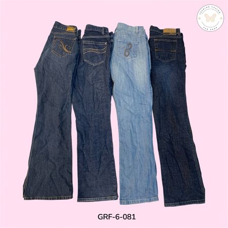 Casual High Waist Flared Jeans – Everyday Vintage Look Denim (GRF-6-081)