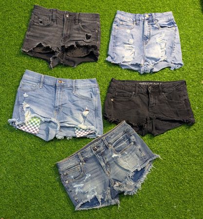 6169 - American Eagle, Aeropostale, Abecrombie and Hollister Denim Mini Shorts