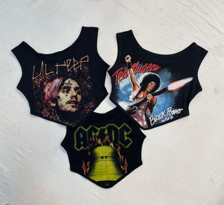 Upcycle Music/Band Tank Crop Top (DV -06)