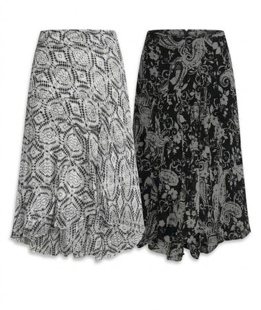 (FV-1656) Vintage Monochrome Printed Tops & Skirts Bundle | Y2K Grunge Indie Fashion Lot