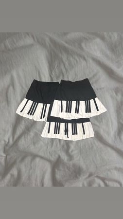 Upcycled Piano Pleated Mini Skirt