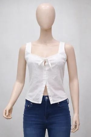 CR1835 Upcycled Button Front Tank Top
