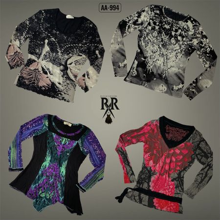 Y2K Black Rave Full Sleeve Tops (AA-994)