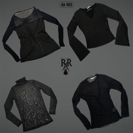 Y2K Black Gothic Full Sleeve Tops (AA-983)