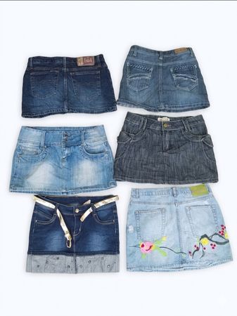 Cyber Grunge Distressed Denim Mini Skirt (VM-07)