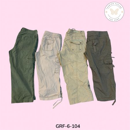 Y2K Streetwear Cargo Capri Pants – Utility Fit Summer Style (GRF-6-104)