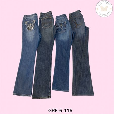 Classic Blue Flare Jeans | Slim Fit Hip & Wide Leg Bottom (GRF-6-116)