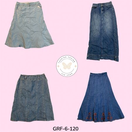 Y2K Style High Waist Denim Maxi Skirt – Retro Fashion Trend (GRF-6-120)