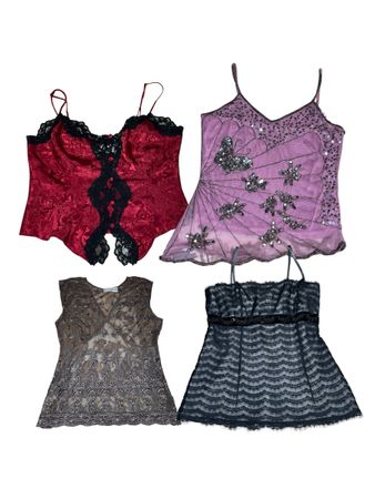 Y2K beaded cami Tops | V-T507