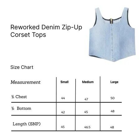 SS26 Upcycled Denim Zip-Up Coeset Tops
