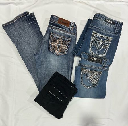 Y2K Bootcut Embellish Jeans B#170