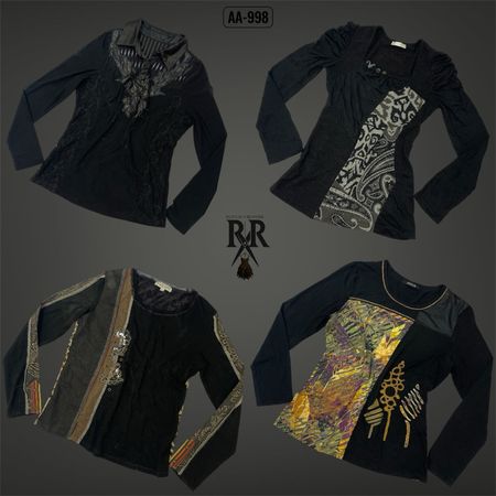 Y2K Black Rave Full Sleeve Tops (AA-998)