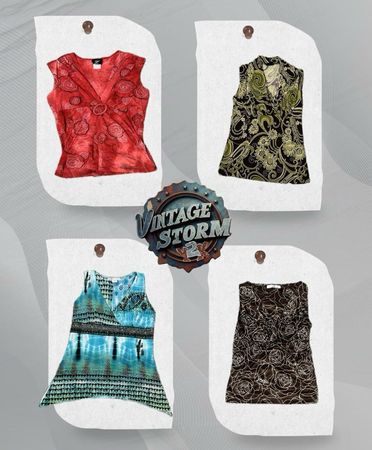 Y2K Abstract Poly Blouse