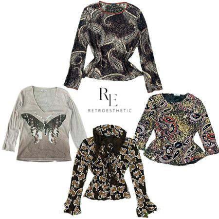 Y2K National Vibe Girl Printed Full Sleeve Top RE-3393