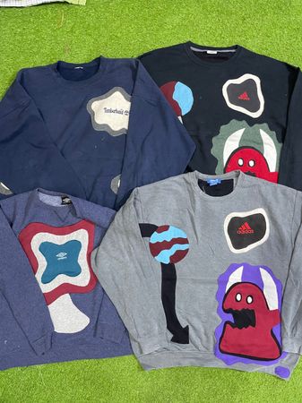 Pull en patchwork mélangé de marques recyclées