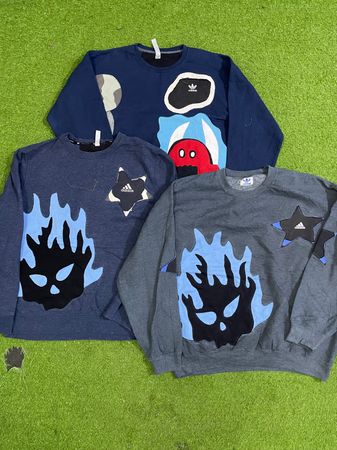 Sweat-shirt patchwork upcyclé adidas