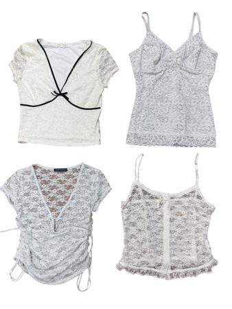Y2K lace Trim Tops  12 pcs At 1048
