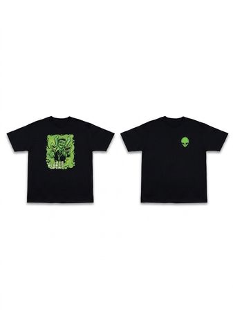 (FV-1690) Black Aesthetic Printed T-Shirt