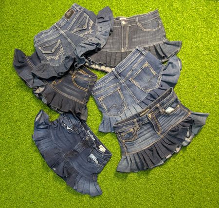 6241 - Upcycled Mini Denim Skirts