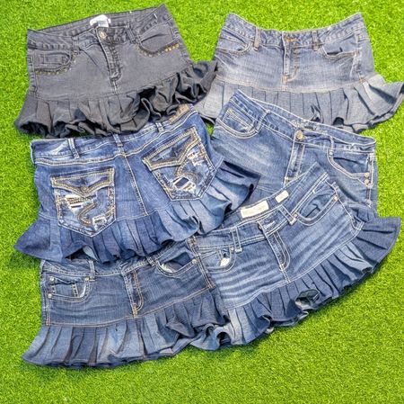 6242 - Upcycled Mini Denim Skirts