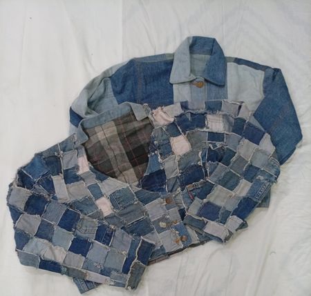 CR9117 UPCYCLED LEVI'S CROP JACKETS