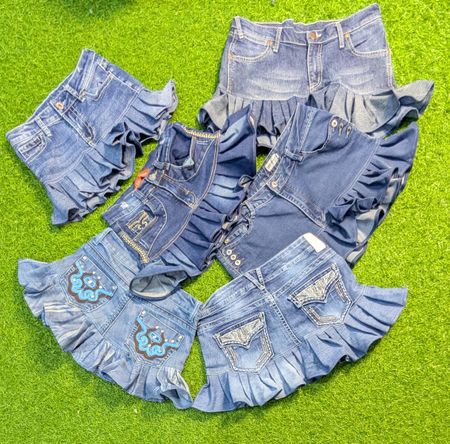 6247 - Upcycled Mini Denim Skirts