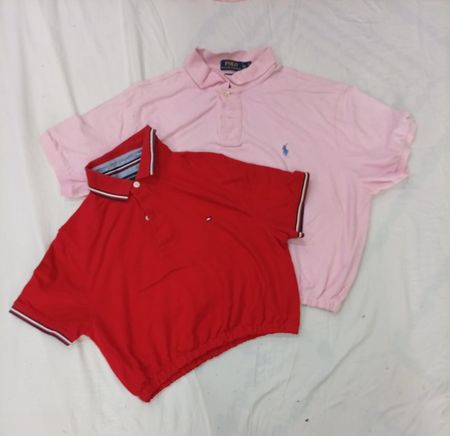 CR9126 UPCYCLED MIX BRANDED CROP SHIRTS