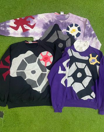 Upcycled Nike spider patchwork sweatshirt