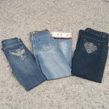 Y2K FLARE & EMBELLISHED DENIM JEANS - BUNDLE 07