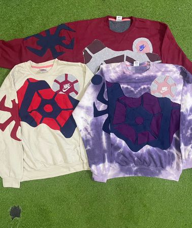 Upcycled Nike spider patchwork sweatshirt