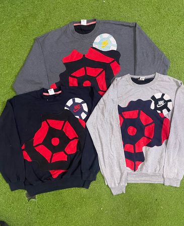 Upcycled Nike spider patchwork sweatshirt