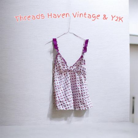 TH# 0167 ✨ Y2K Satin Silk Cami Top | Vintage Fairycore Coquette Aesthetic
