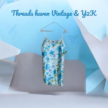 TH# 0175 Y2K Mesh Tops & Silk Embroidered Dress – Elegant Vintage Fashion