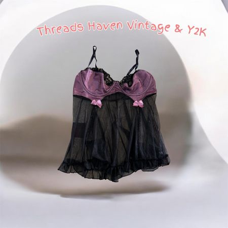 TH# 0180 Elegant Y2K Babydoll Lingerie – Soft, Romantic & Feminine Nightwear