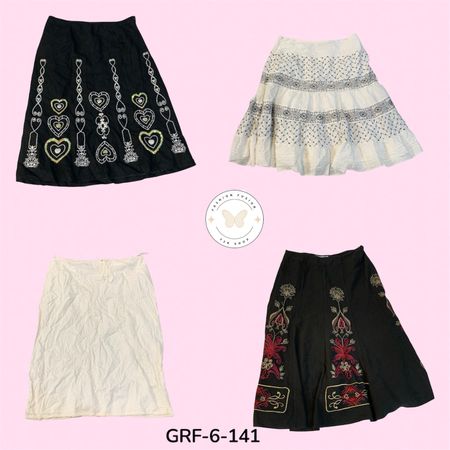Black & White Cotton Skirt – Y2K Minimal Chic Summer Essential (GRF-6-141)
