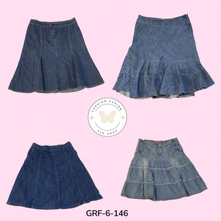Fashionable High Rise Denim Skirt – Long A-Line Fit (GRF-6-146)