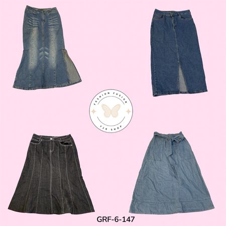 Premium Wash Denim Maxi Skirt – Soft & Durable Fabric (GRF-6-147)