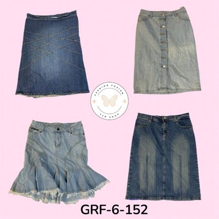 Elegant High Waist Long Denim Skirt – Minimalist Design (GRF-6-152)