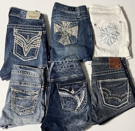 Y2k min Shorts Bestickt 12 Teile Bundle #09