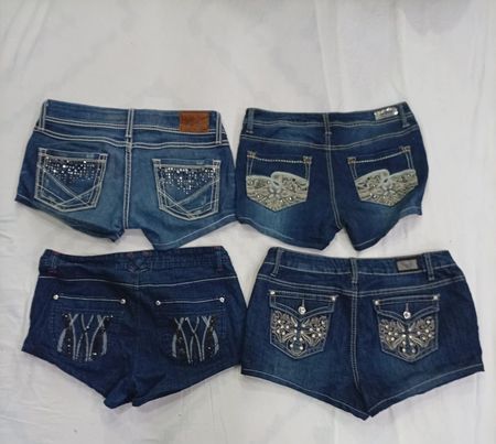CR9147 UPCYCLED Y2K MINI DENIM SHORTS