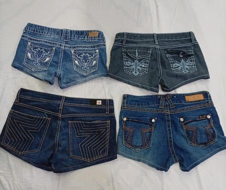 CR9152 UPCYCLED Y2K MINI DENIM SHORTS