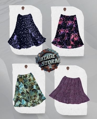 Y2K Floral Fusion Poly Skirt