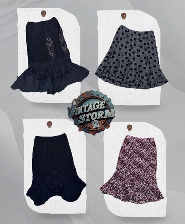 Y2K Black Noir Poly Skirt