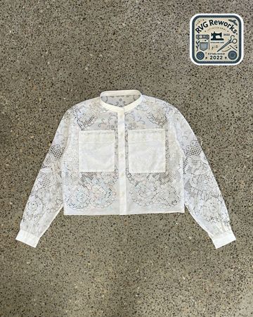 Upcycled Lace Crop Shirt