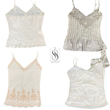 Y2K White Cami Tops -SS-038